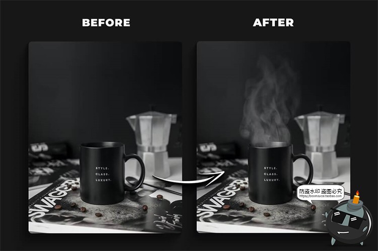 图片[3]-烟雾薄雾蒸汽热气升腾上升气流烟雾背景叠加黑底图片JPG合成素材-设计猿