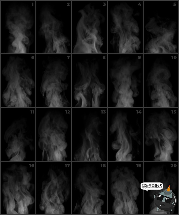 烟雾薄雾蒸汽热气升腾上升气流烟雾背景叠加黑底图片JPG合成素材-设计猿