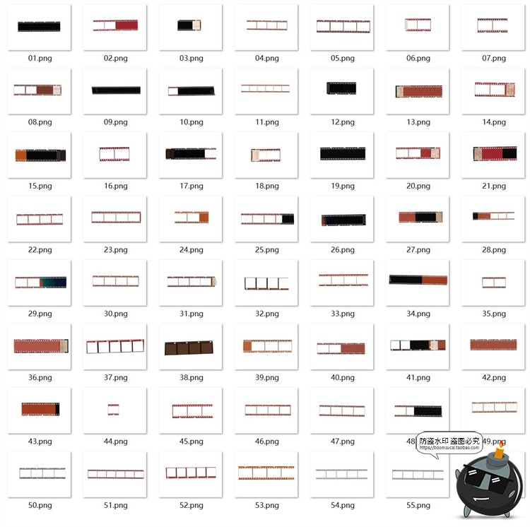 35mm复古电影照片胶卷胶片底片片框背景图片PNG免抠装饰元素素材-设计猿