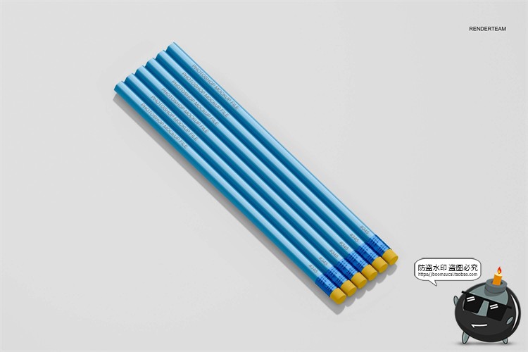 图片[3]-铅笔套装透明包装塑料袋文具产品贴图效果展示样机PSD模板PS素材-设计猿