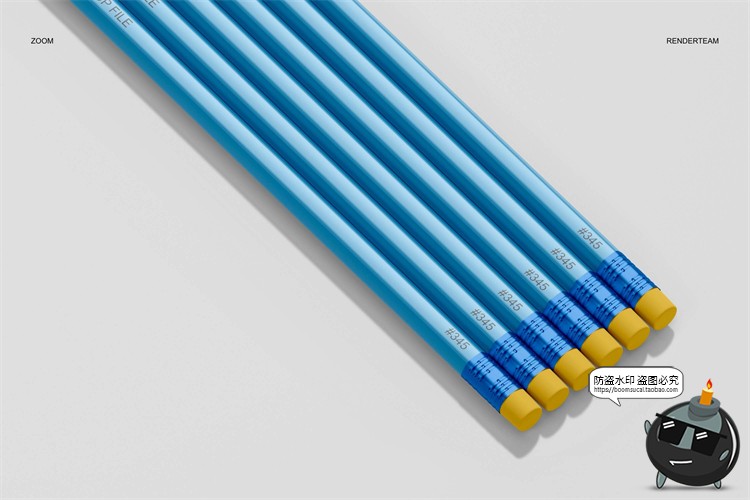 图片[4]-铅笔套装透明包装塑料袋文具产品贴图效果展示样机PSD模板PS素材-设计猿