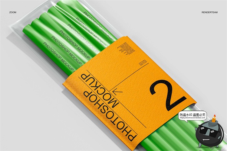 图片[6]-铅笔套装透明包装塑料袋文具产品贴图效果展示样机PSD模板PS素材-设计猿