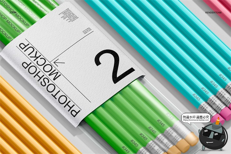 图片[8]-铅笔套装透明包装塑料袋文具产品贴图效果展示样机PSD模板PS素材-设计猿