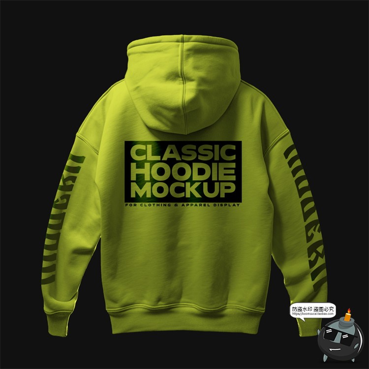 图片[5]-潮流潮牌连帽套衫卫衣上衣衣服贴图服饰样机效果展示PSD模板素材-设计猿