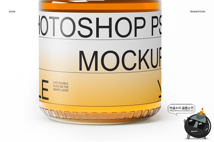 图片[6]-透明玻璃蜂蜜果酱铁盖罐头瓶子包装样机PSD模板贴图效果展示素材-设计猿