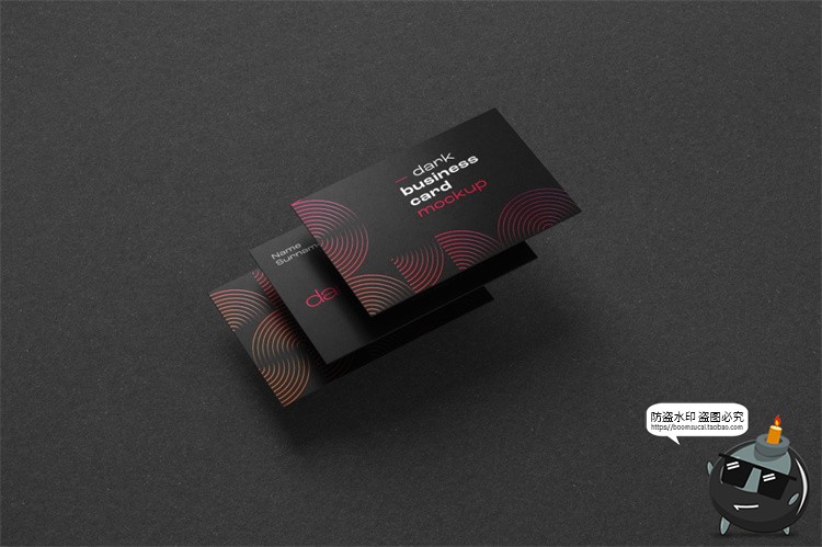 图片[2]-黑色沉稳商务提案样机办公文具名片本子板夹信封纸张PSD模板素材-设计猿
