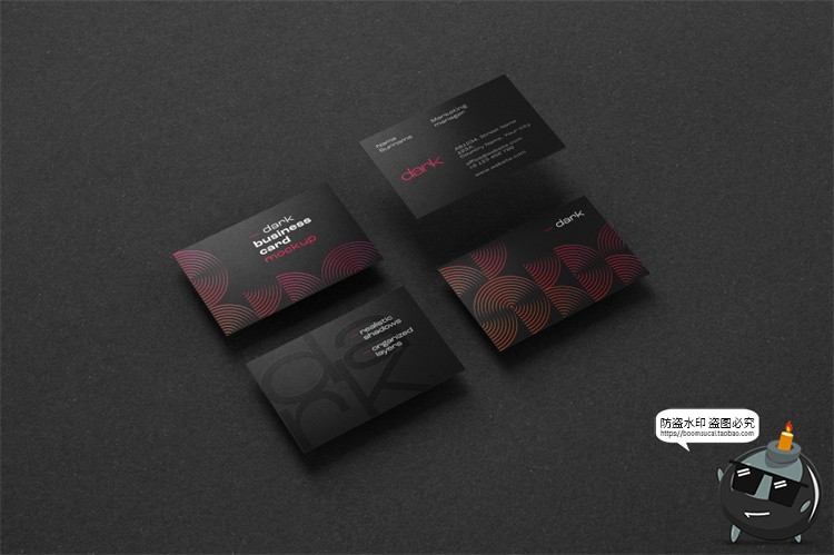 图片[3]-黑色沉稳商务提案样机办公文具名片本子板夹信封纸张PSD模板素材-设计猿