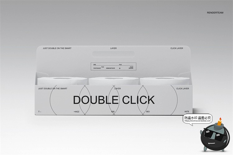 图片[3]-潮流卷筒纸卫生纸厕纸圆形纸巾组合产品包装贴图样机PSD模板素材-设计猿