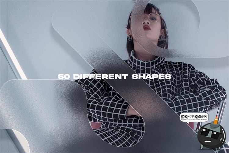 图片[4]-赛博朋克潮流抽象异形磨砂玻璃特效智能贴图样机PSD模板PS素材-设计猿