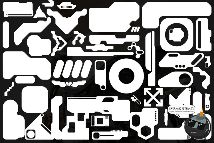 赛博朋克潮流抽象异形磨砂玻璃特效智能贴图样机PSD模板PS素材-设计猿