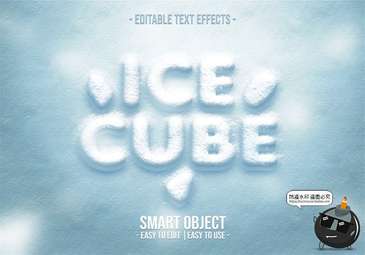 图片[2]-3D冰冻冰块冰雪文字效果字体特效样机海报LOGO标题PSD模板PS素材-设计猿