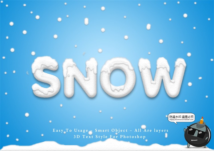 图片[3]-3D冰冻冰块冰雪文字效果字体特效样机海报LOGO标题PSD模板PS素材-设计猿