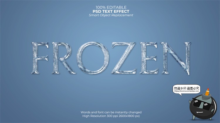 图片[7]-3D冰冻冰块冰雪文字效果字体特效样机海报LOGO标题PSD模板PS素材-设计猿