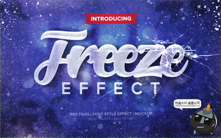 图片[10]-3D冰冻冰块冰雪文字效果字体特效样机海报LOGO标题PSD模板PS素材-设计猿