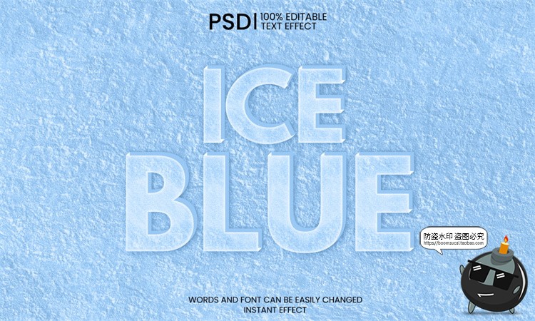 图片[12]-3D冰冻冰块冰雪文字效果字体特效样机海报LOGO标题PSD模板PS素材-设计猿