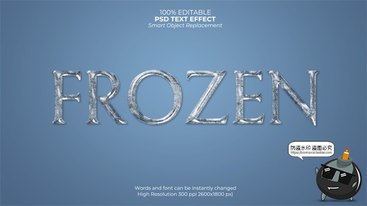 图片[13]-3D冰冻冰块冰雪文字效果字体特效样机海报LOGO标题PSD模板PS素材-设计猿