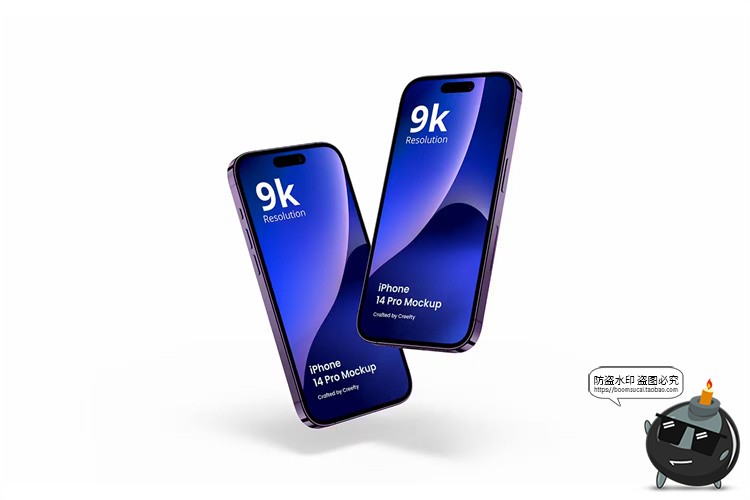 图片[4]-苹果iphone14Pro手机模型屏幕贴图作品UI展示样机PSD模板PS素材-设计猿