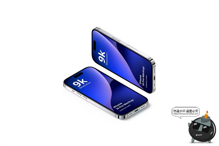 图片[6]-苹果iphone14Pro手机模型屏幕贴图作品UI展示样机PSD模板PS素材-设计猿