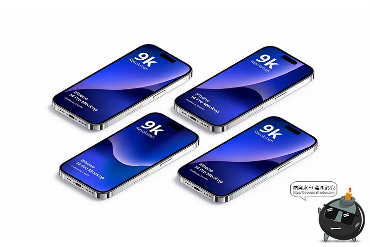 图片[8]-苹果iphone14Pro手机模型屏幕贴图作品UI展示样机PSD模板PS素材-设计猿