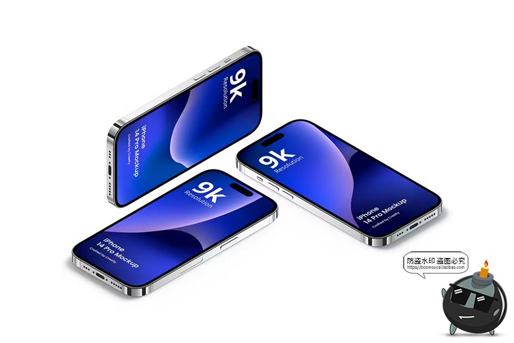 图片[9]-苹果iphone14Pro手机模型屏幕贴图作品UI展示样机PSD模板PS素材-设计猿