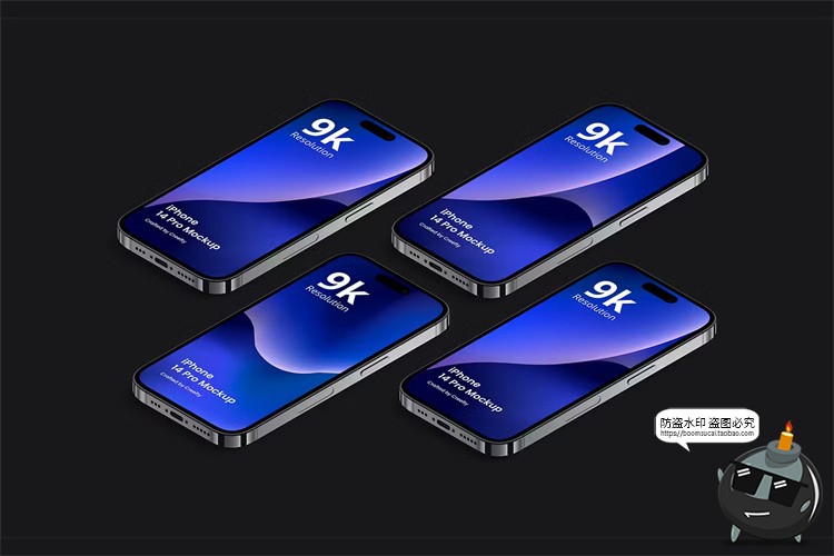 图片[12]-苹果iphone14Pro手机模型屏幕贴图作品UI展示样机PSD模板PS素材-设计猿