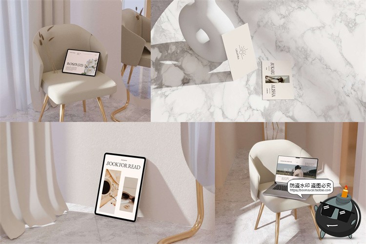 图片[5]-波西米亚风室内场景笔记本电脑平板屏幕演示贴图样机PSD模板素材-设计猿