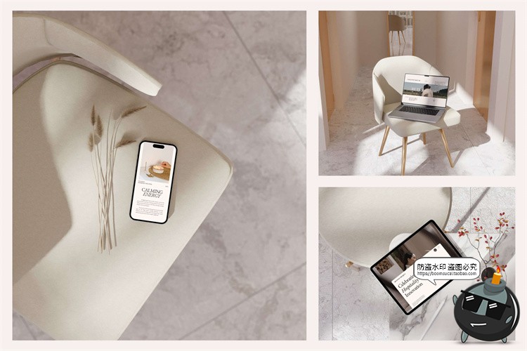 图片[7]-波西米亚风室内场景笔记本电脑平板屏幕演示贴图样机PSD模板素材-设计猿