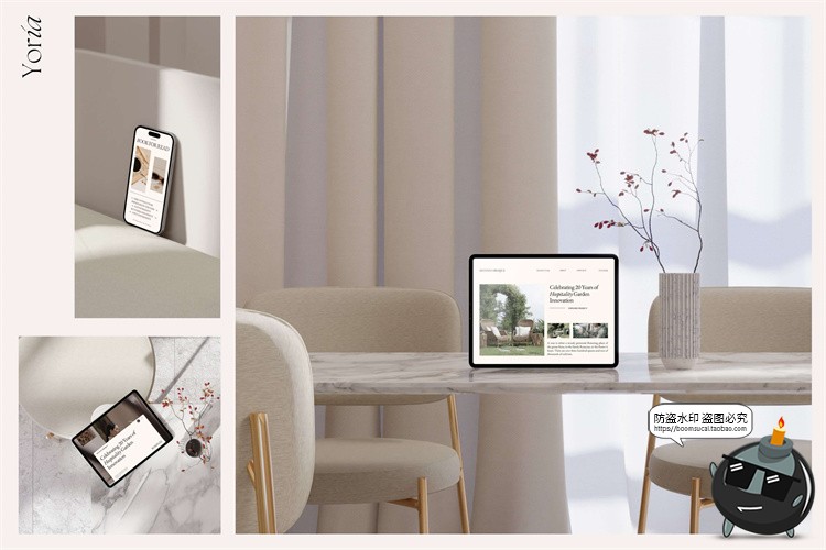 图片[8]-波西米亚风室内场景笔记本电脑平板屏幕演示贴图样机PSD模板素材-设计猿