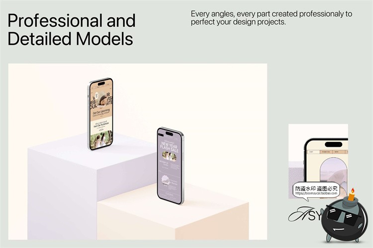 图片[2]-手机平板笔记本电脑智能设备简约场景展台展示效果图样机PSD素材-设计猿