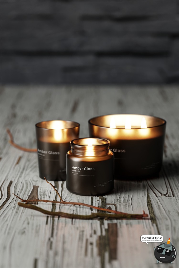 图片[1]-琥珀蜡烛香薰精油香氛文创礼品包装样机效果图展示PSD模板PS素材-设计猿