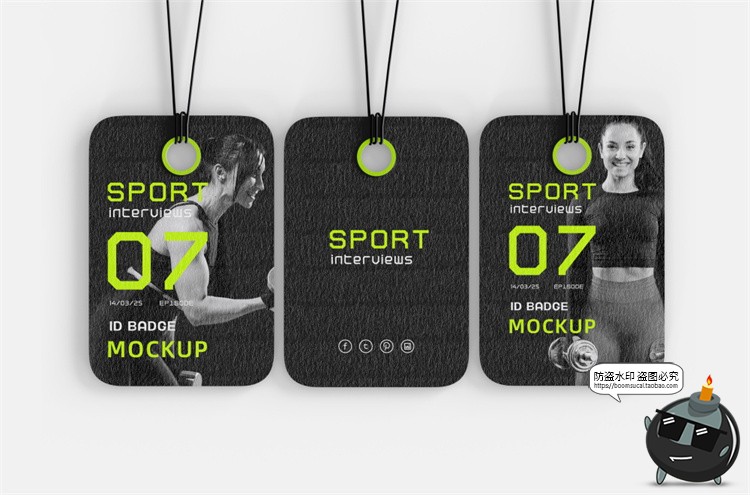 图片[5]-健身房体育运动品牌哑铃VI提案作品海报展示贴图样机PSD模板素材-设计猿