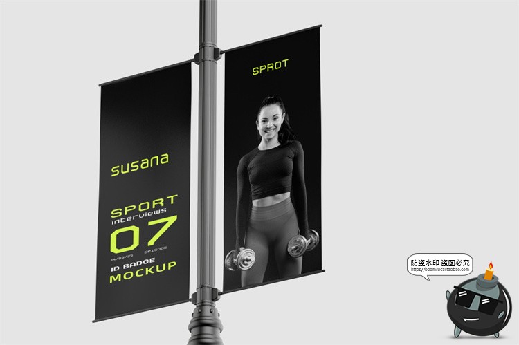 图片[8]-健身房体育运动品牌哑铃VI提案作品海报展示贴图样机PSD模板素材-设计猿