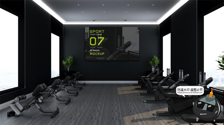 图片[9]-健身房体育运动品牌哑铃VI提案作品海报展示贴图样机PSD模板素材-设计猿