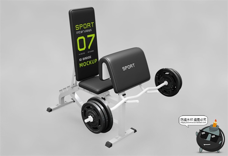 图片[15]-健身房体育运动品牌哑铃VI提案作品海报展示贴图样机PSD模板素材-设计猿
