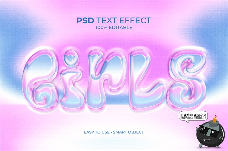 图片[1]-潮流俏皮Y2K酸性3D立体文字字体特效logo标题大字PSD模板样机素材-设计猿