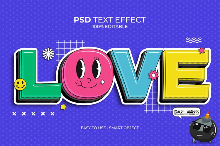 图片[4]-潮流俏皮Y2K酸性3D立体文字字体特效logo标题大字PSD模板样机素材-设计猿