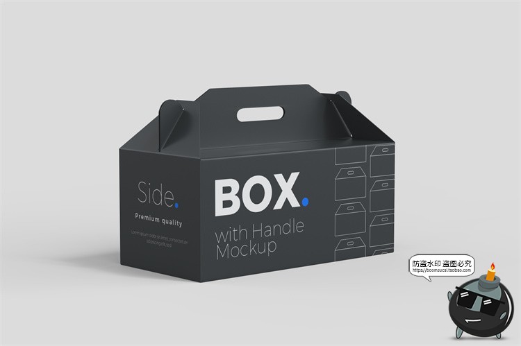 图片[1]-手提手拎盒子外卖食品打包包装模型品牌包装贴图样机PSD模板素材-设计猿