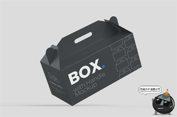 图片[2]-手提手拎盒子外卖食品打包包装模型品牌包装贴图样机PSD模板素材-设计猿