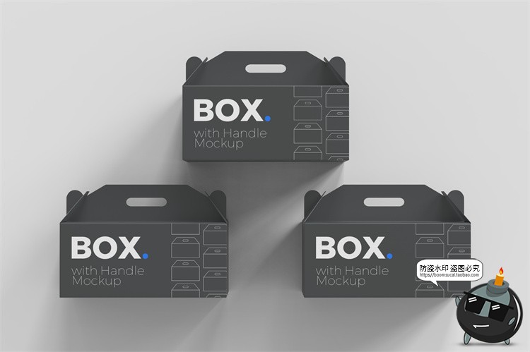图片[6]-手提手拎盒子外卖食品打包包装模型品牌包装贴图样机PSD模板素材-设计猿