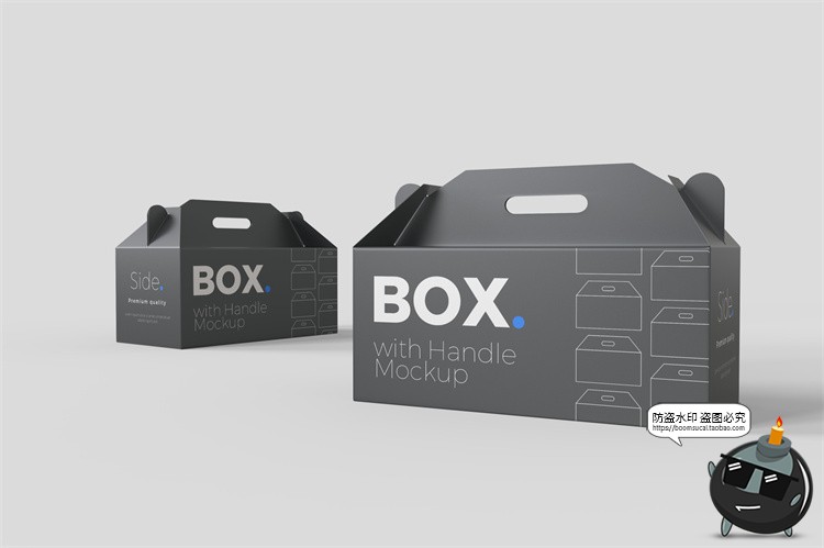 图片[8]-手提手拎盒子外卖食品打包包装模型品牌包装贴图样机PSD模板素材-设计猿