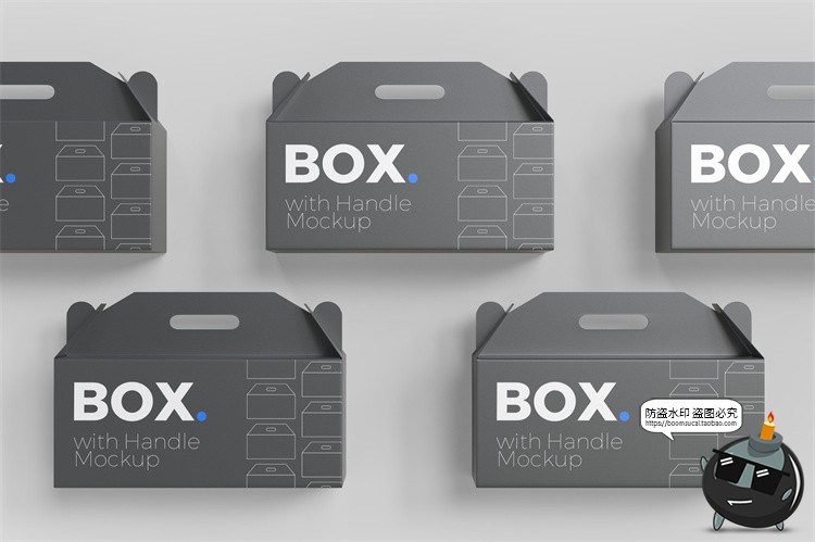 图片[9]-手提手拎盒子外卖食品打包包装模型品牌包装贴图样机PSD模板素材-设计猿