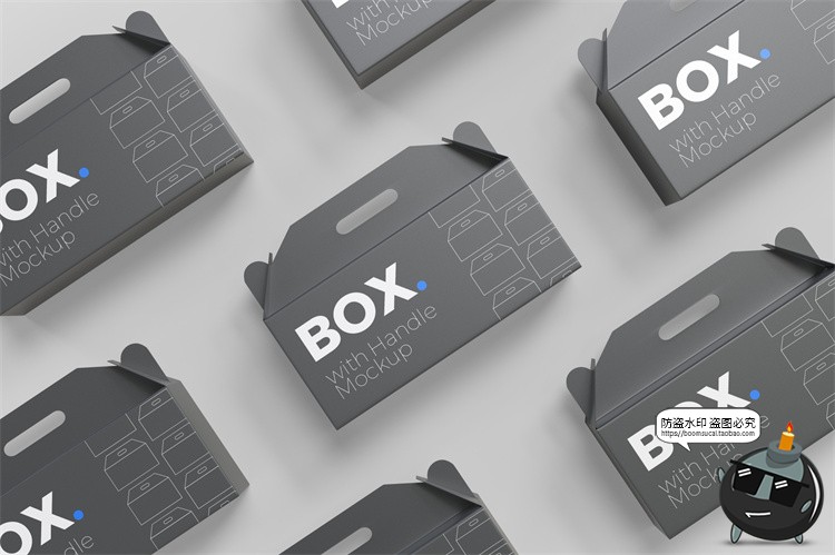 图片[10]-手提手拎盒子外卖食品打包包装模型品牌包装贴图样机PSD模板素材-设计猿