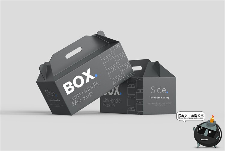 图片[11]-手提手拎盒子外卖食品打包包装模型品牌包装贴图样机PSD模板素材-设计猿