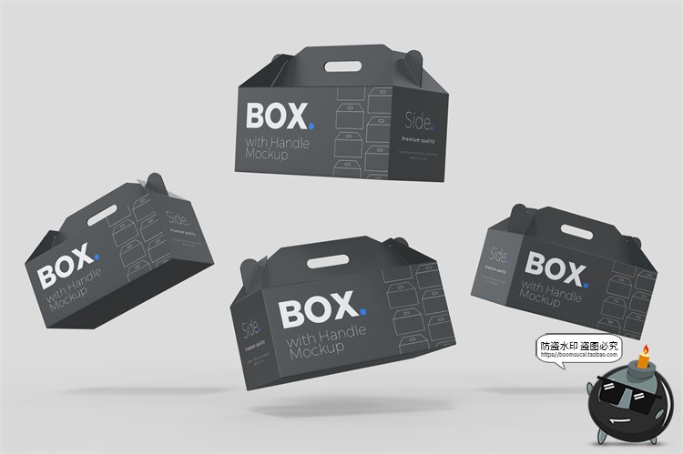 图片[12]-手提手拎盒子外卖食品打包包装模型品牌包装贴图样机PSD模板素材-设计猿