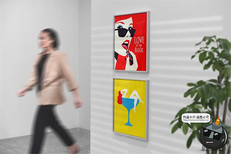 图片[3]-美术馆摄影艺术展览展厅画展场景海报作品相框样机PSD模板PS素材-设计猿