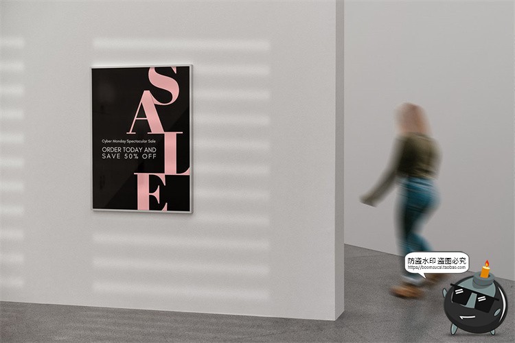 图片[4]-美术馆摄影艺术展览展厅画展场景海报作品相框样机PSD模板PS素材-设计猿