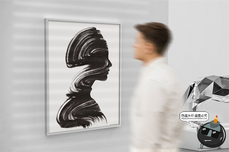 图片[5]-美术馆摄影艺术展览展厅画展场景海报作品相框样机PSD模板PS素材-设计猿