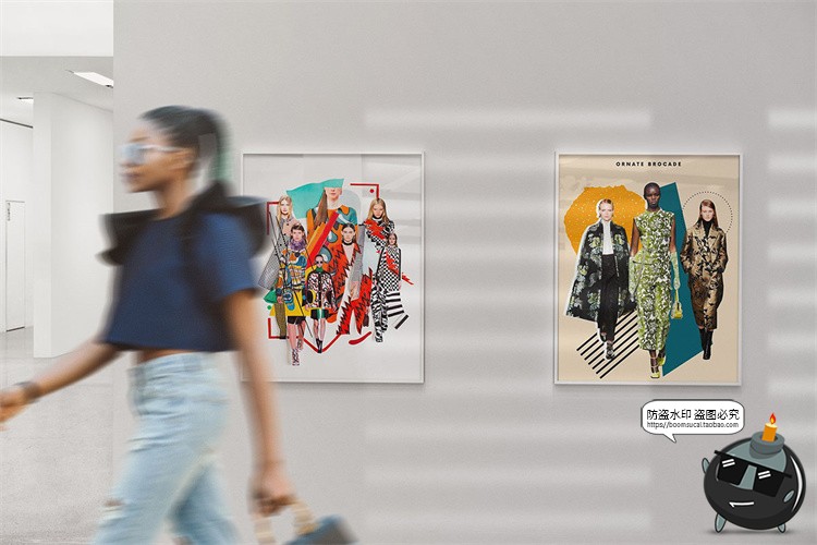 图片[6]-美术馆摄影艺术展览展厅画展场景海报作品相框样机PSD模板PS素材-设计猿