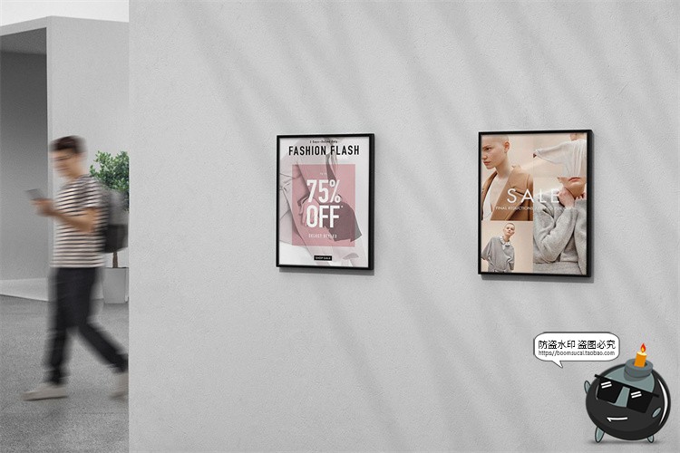 图片[8]-美术馆摄影艺术展览展厅画展场景海报作品相框样机PSD模板PS素材-设计猿