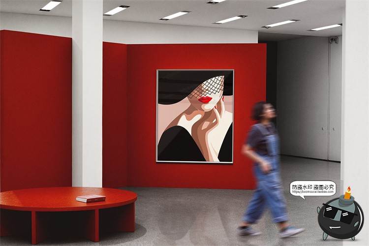 图片[9]-美术馆摄影艺术展览展厅画展场景海报作品相框样机PSD模板PS素材-设计猿